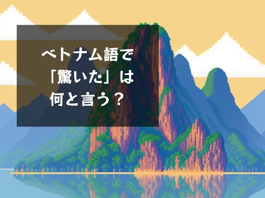 ベトナム語で「驚いた」は何と言う？| アラサーから始めるベトナム語